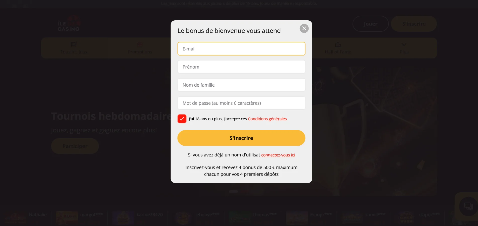 Ile De Casino Casino : comment s'inscrire